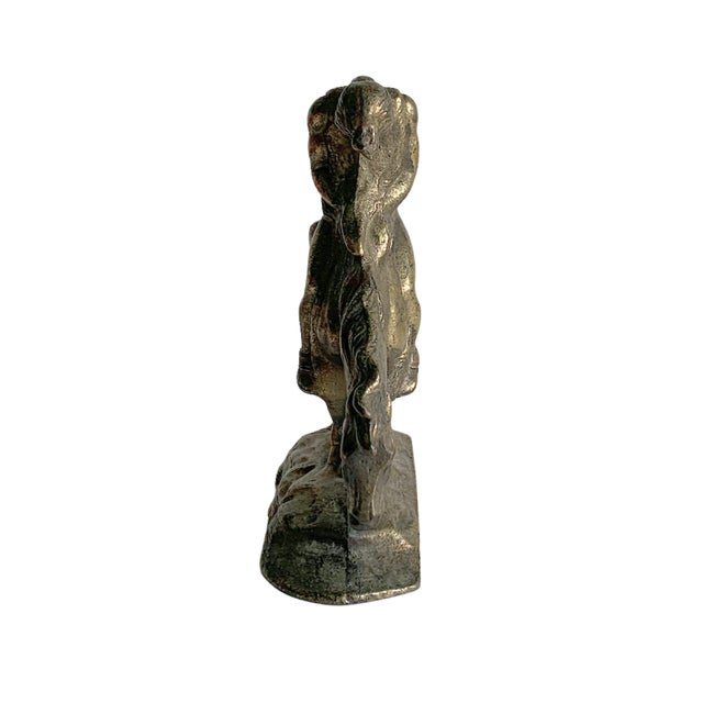 Mid 20th Century Vintage Cast Iron Native American “End of the Trail” Figural Bookend, Single For Sale - Image 5 of 6