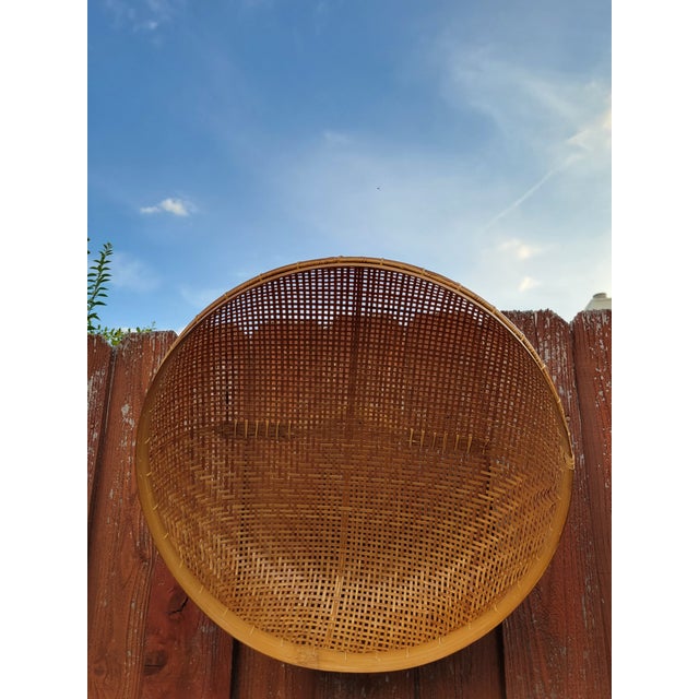 Wood Asian Woven Bamboo Herb Basket For Sale - Image 7 of 10
