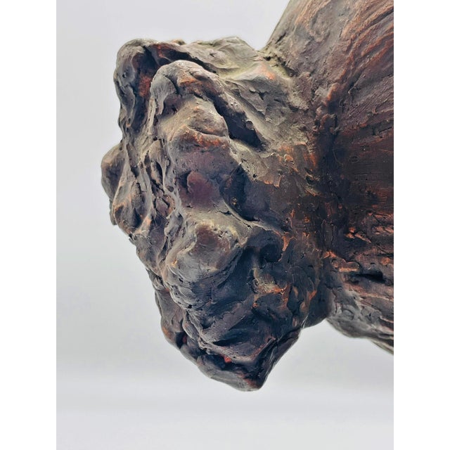 1970s Katherine Kadell Clay Bust Sculpture Female Portrait, Los Angeles Modern Art For Sale - Image 15 of 18