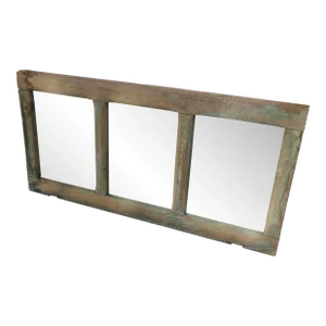 1960s Wood and Mirror Framed Window