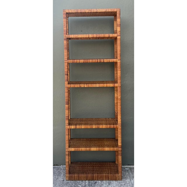 Vintage Wrapped Rattan Etagere For Sale In West Palm - Image 6 of 12
