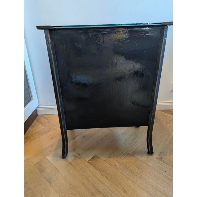 Vintage Industrial Cabinet in Steel Cabinet with Glass Top, Pre-1900s For Sale - Image 4 of 17
