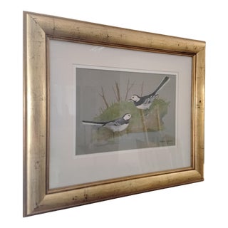 Ralston Gudgeon, A Pair of Wagtails, 1960s, Watercolor, Framed For Sale