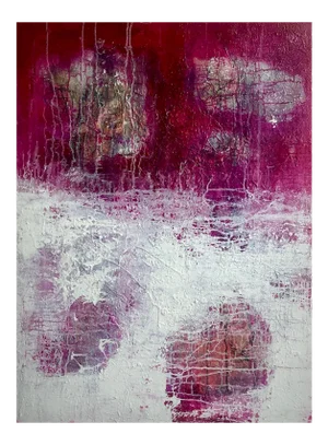 "Bittersweet" Contemporary Abstract Mixed-Media Painting