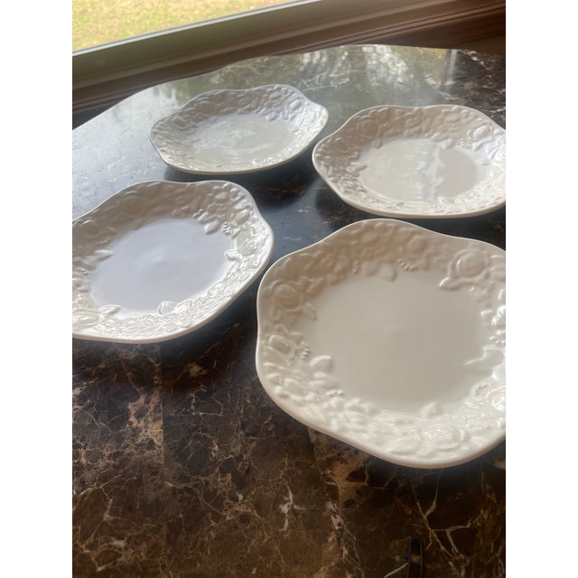 Indigo Rose Plates by Nautica, Bermuda Tableware, Portugal. Set of 4 'salad' plates. Makers Mark.