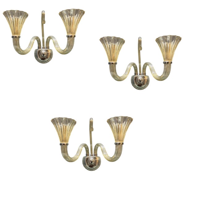Murano Glass Sconces by Barovier, 1950s, Set of 3 For Sale - Image 11 of 11