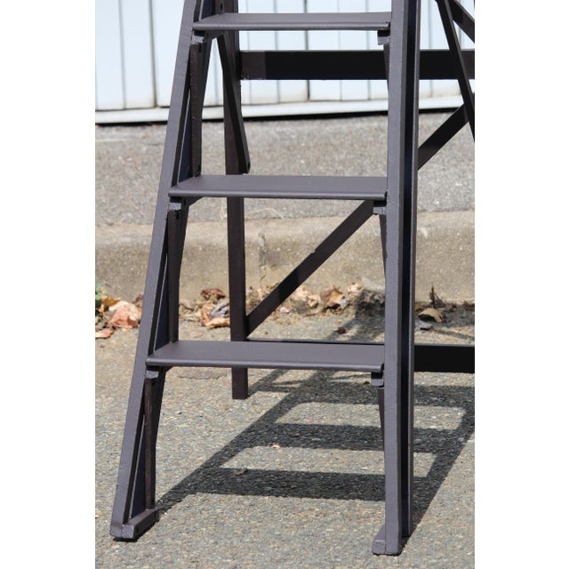 Mid-Century Modern Vintage Foldable Wood Ladder, 1950s For Sale - Image 3 of 17