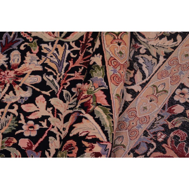Textile Shabby Chic Willaim Morris Design Black/Black Wool Rug - 9'0'' X 12'2'' For Sale - Image 7 of 10