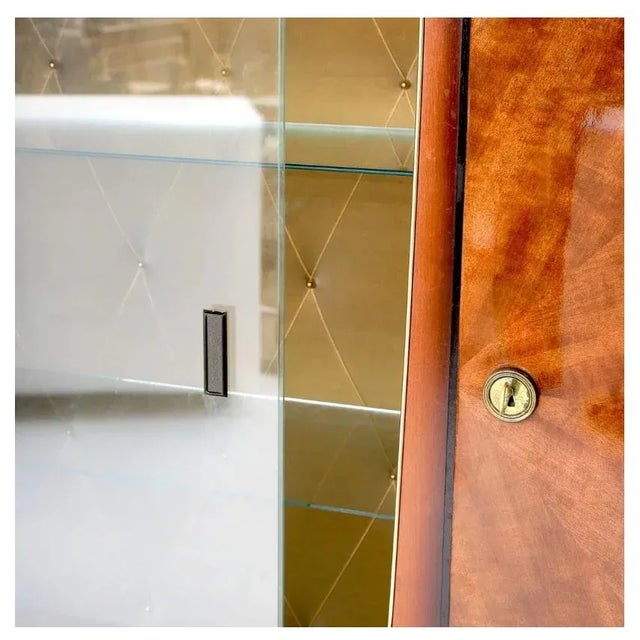1940's Art Deco Mahogany and Glass Vitrine Display Cabinet With Locks and Key For Sale In West Palm - Image 6 of 12