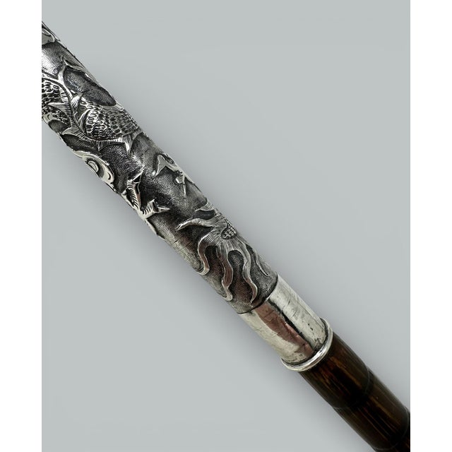 Antique Chinese Claw Dragon Ladys Gentleman's Wooden Walking Stick Dress Cane For Sale - Image 6 of 9