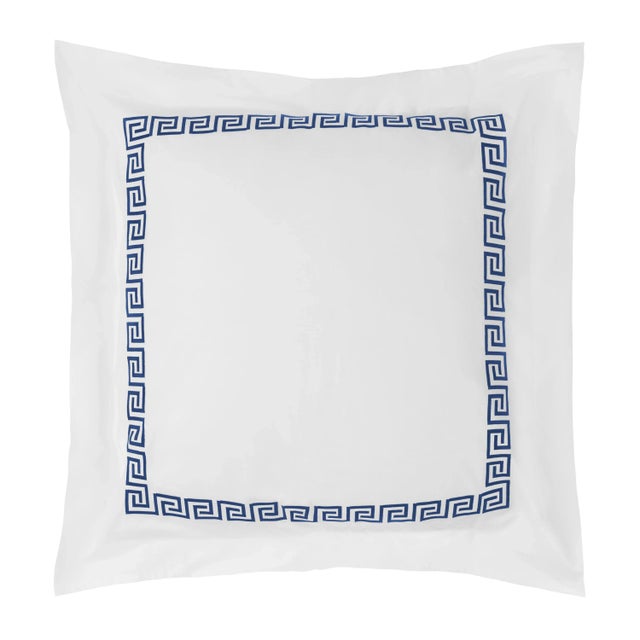 Greek Key Euro Sham, Navy