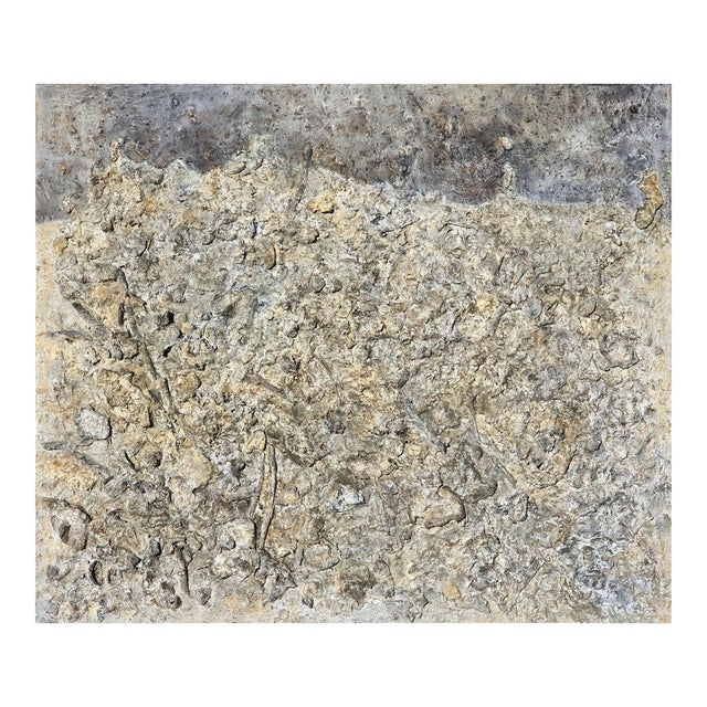 Original Abstract High Relief Neutral Palette Landscape Oil Painting For Sale