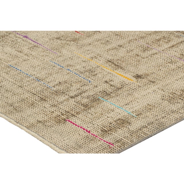 Vintage Zeki Müren Rug in Beige With Colorful Geometric Pattern From Rug & Kilim For Sale In New York - Image 6 of 7