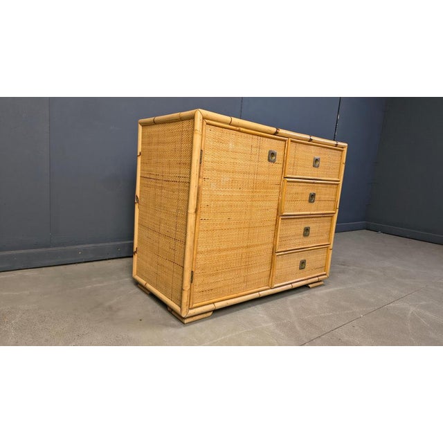 Wicker and Bamboo Cabinet from Dal Vera, Italy, 1970s For Sale - Image 6 of 12