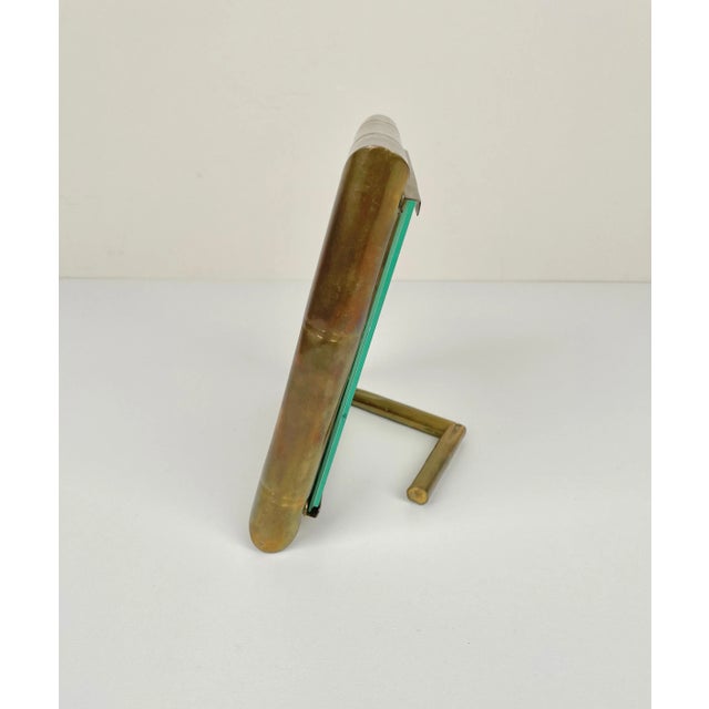 Faux Bamboo Brass Picture Frame by Tommaso Barbi, Italy, 1970s For Sale - Image 10 of 12