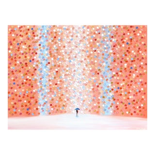 Dawn Stroll - Expressive Color Drenched Textured Impasto Figurative Painting Original Artwork by Ekaterina Ermilkina For Sale