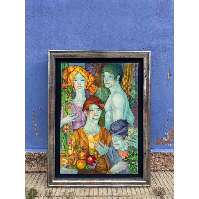 Gabriel Portolés Ascaso, The Four Seasons, 1970s, Tempera Painting For Sale - Image 7 of 7
