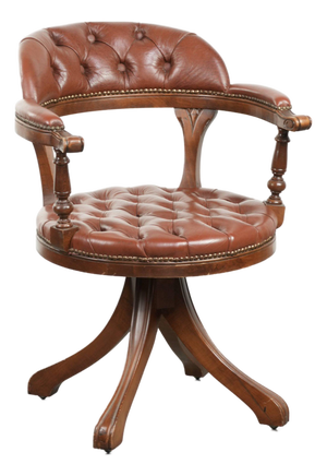 Chesterfield Office Chair in Cowhide Leather
