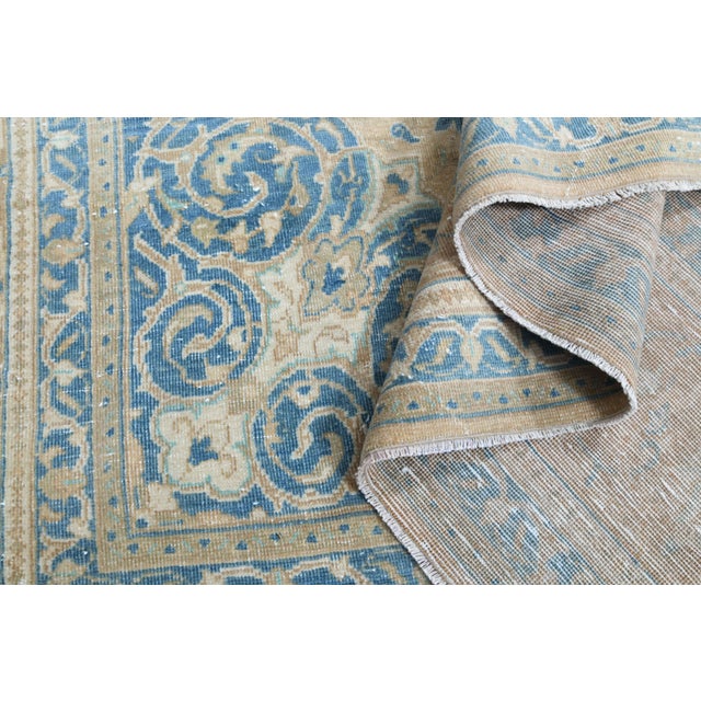 1960s Vintage Persian Handmade Wool Cotton Brown Area Rug For Sale - Image 10 of 11