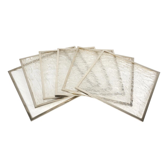 Italian Acrylic Glass & Steel Placemats, 1970s, Set of 6 For Sale