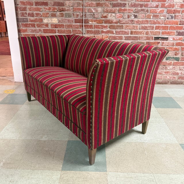 Danish Cabinetmaker Striped Sofa, Wool, 1960s For Sale - Image 4 of 9