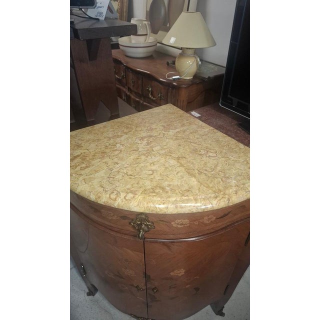 Louis XV Corner Cabinet in Marquetry, 1960 For Sale - Image 6 of 10