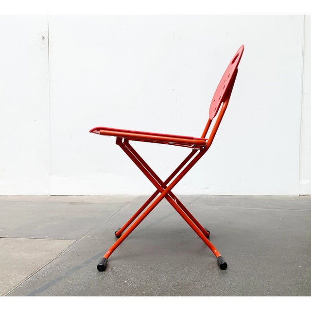 Postmodern Vintage Italian Postmodern Charlie Folding Chair by Carlo Bimbi & Nilo Gioacchini for Segis, 1980s, Set of 3 For Sale - Image 3 of 18