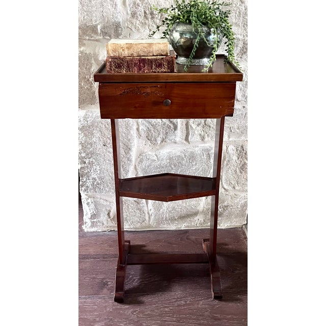 Traditional Vintage Mahogany Two-Tier Drink Table For Sale - Image 3 of 18