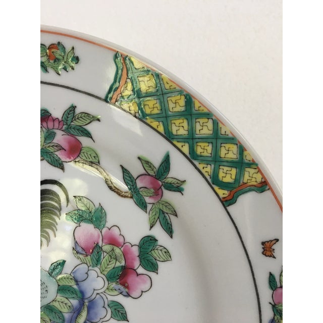 White 20th Century Chinese Colorful Porcelain Rooster Plates - Set of 4 For Sale - Image 8 of 13