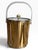 Striking vintage 1970s ice bucket in a glamorous gold-tone finish, featuring a clear Lucite swing handle, matching Lucite...