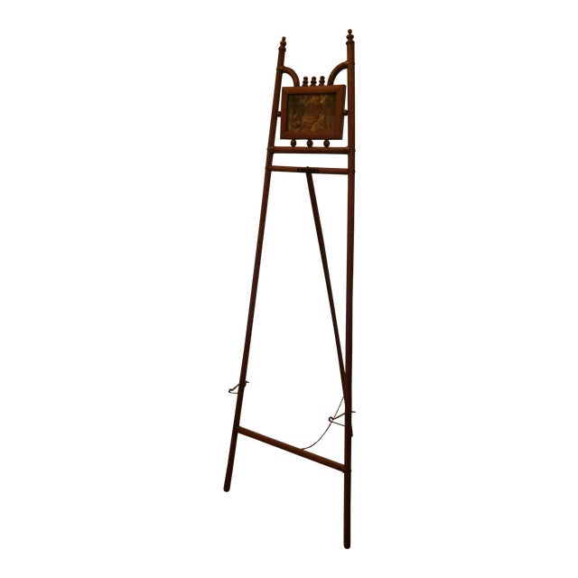 Standing Floor Model Vintage Bamboo And Brass Easel Chairish