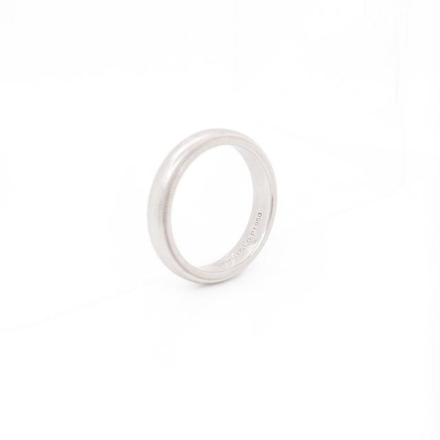 Tiffany and Co. Vintage Tiffany & Co. Platinum Wedding Band Ring For Sale - Image 4 of 7