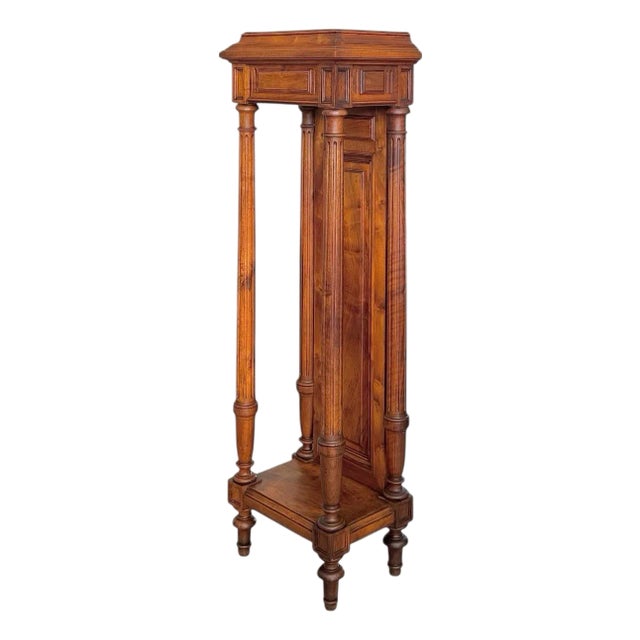 Late-19th Century French Henri II Style Walnut Pedestal For Sale