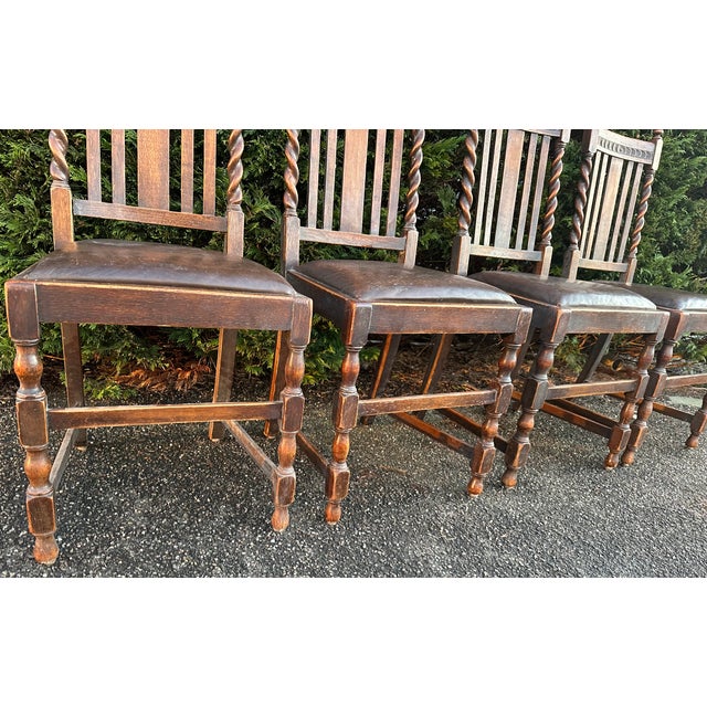 Wood Antique Wooden Dining Set, Set of 5 For Sale - Image 7 of 18