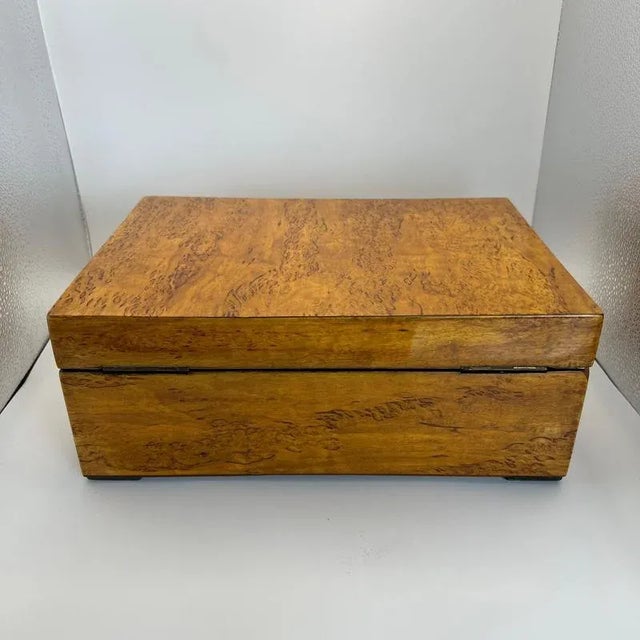 Biedermeier Box in Ice Birch and Brass, Germany, 1840s For Sale - Image 6 of 18
