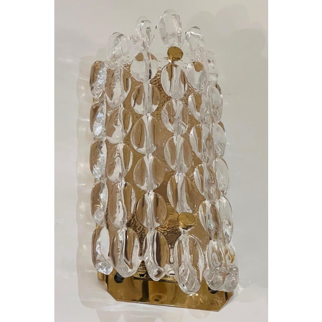 Mid-Century Modern Pair of Carl Fagerland Orrefors Crystal Wall Lights For Sale - Image 3 of 7
