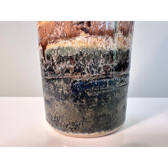 Boho Chic Scandinavian Modern Studio Ceramic Art Vase by Trifa, Norway, 1960s For Sale - Image 3 of 10
