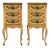 Victorian Cottage Style Marble Top Chests Side Tables W/ Floral Barbola Swags - Pair For Sale
