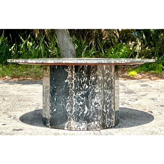 Vintage Black Marble Dining Table For Sale - Image 10 of 12