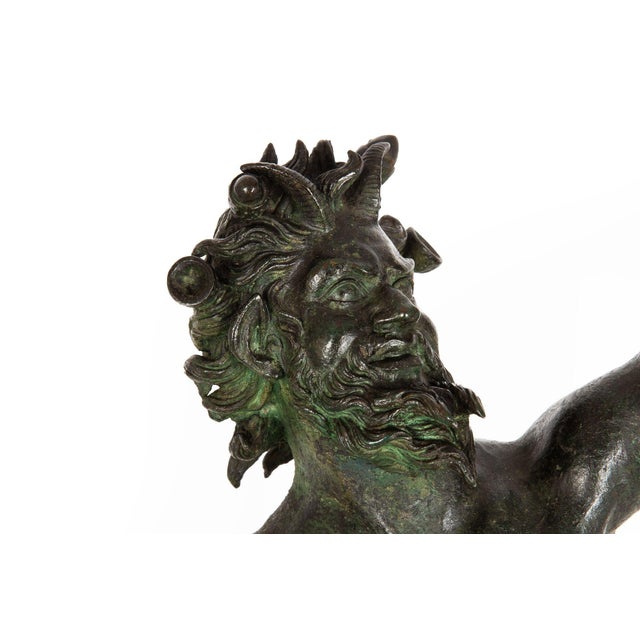 Metal Antique Grand Tour Italian Bronze Sculpture of Dancing Faun of Pompeii For Sale - Image 7 of 18