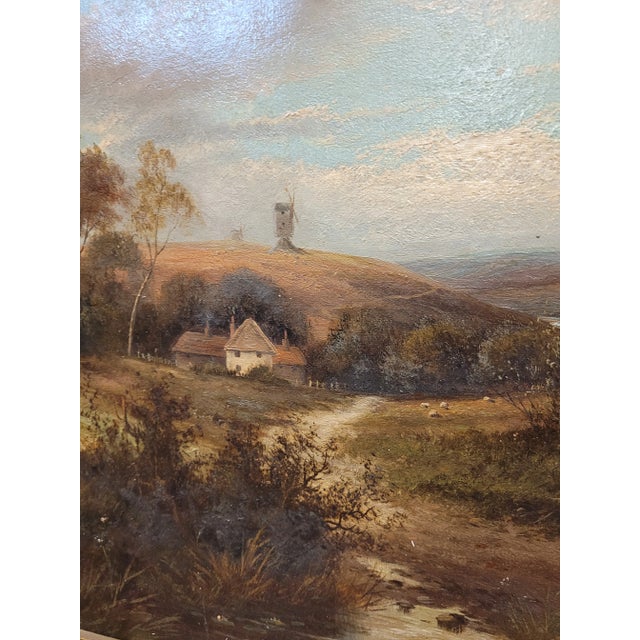19th Century Signed Antique Farmscape Oil Painting, Framed For Sale - Image 4 of 10