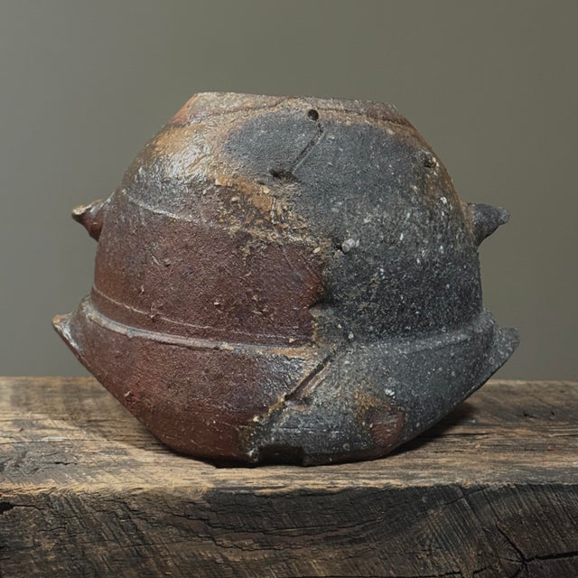 Postmodern Vintage Brutalist Anagama Fired Spiked Earthenware Vessel by Jeff Shapiro, Signed For Sale - Image 3 of 10