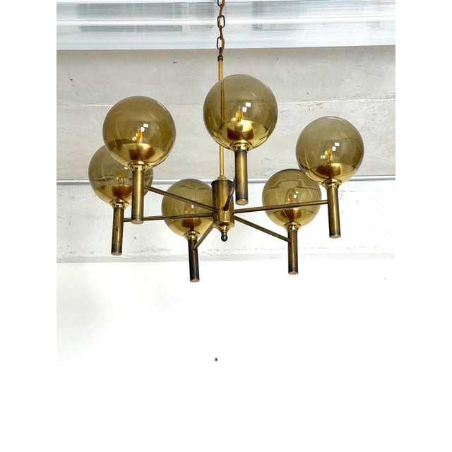 Modern Brass and Glass Pendant from Svend Mejlstrøm, 1960s For Sale - Image 3 of 8