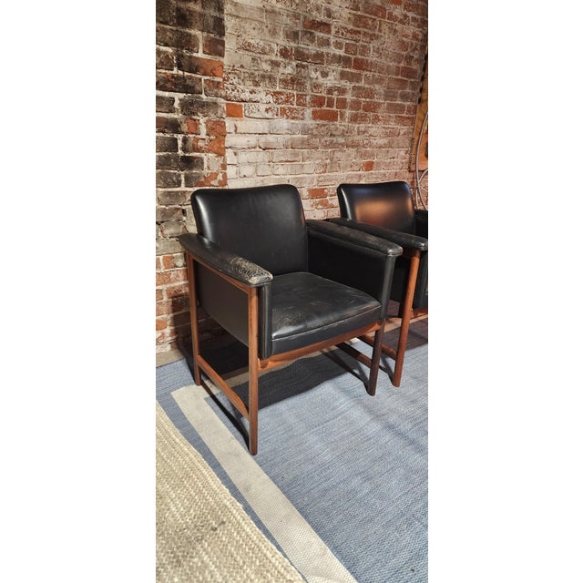 Brown Mid 20th Century Pair of Rosewood Arm Chairs by Torbjorn Afdal For Sale - Image 8 of 10