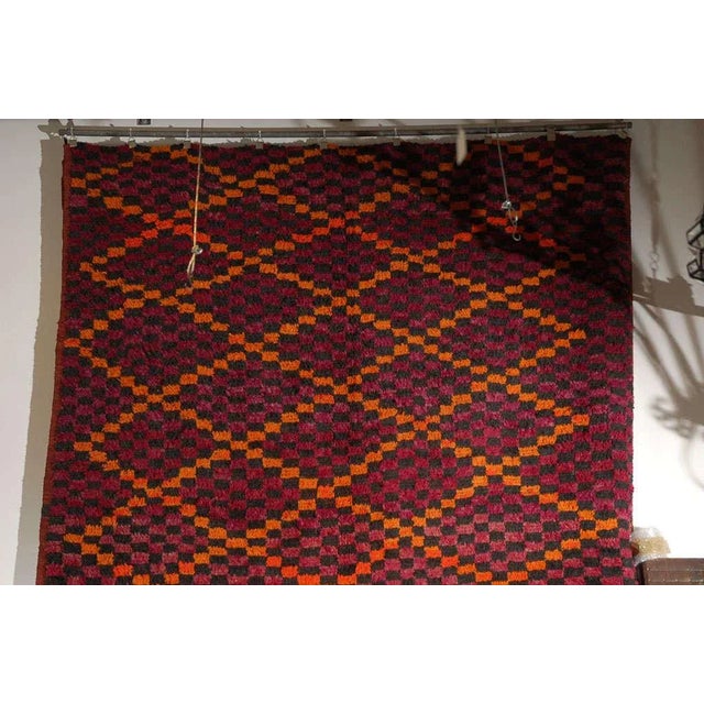 1960s Authentic Vintage Moroccan Large Pile Tribal Rug For Sale - Image 4 of 9