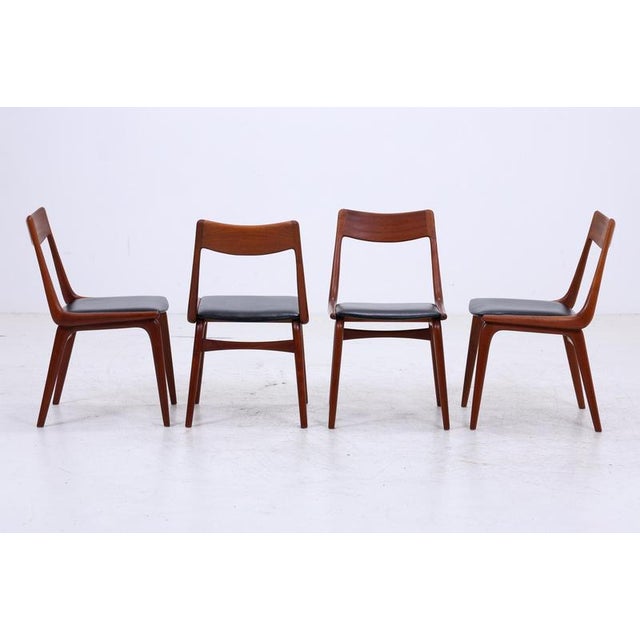 Mid-Century Danish Model 370 Boomerang Chairs in Teak by Alfred Christensen for Slagelse, 1960s, Set of 4 For Sale - Image 3 of 18