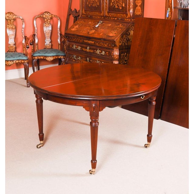 Red Antique Victorian Extending Dining Table and Swagback Chairs, 1880s, Set of 9 For Sale - Image 8 of 15