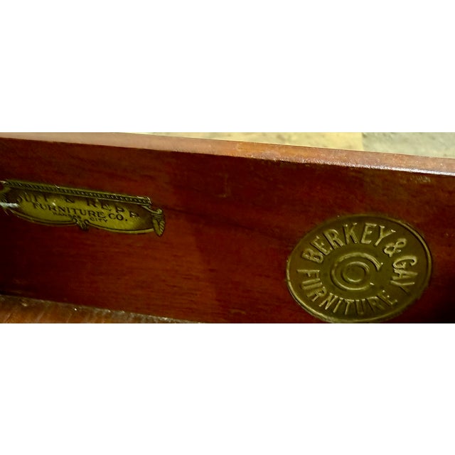 Wood Antique Berkey & Gay Mahogany Vanity or Kneehole Desk For Sale - Image 7 of 18