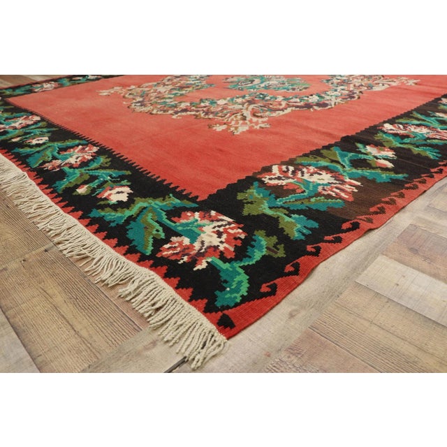 Vintage Turkish Rose Kilim Rug - 09'00 x 10'11 For Sale In Dallas - Image 6 of 9
