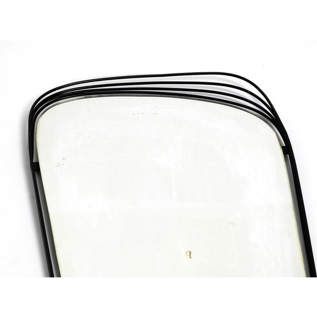 Mid-Century Modern Wall Mirror with Black Abstract Metal Frame For Sale - Image 4 of 18